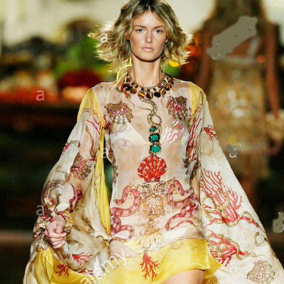 Roberto Cavalli RUNWAY  Gold Tiger  EYE Necklace - Picture 9 of 9